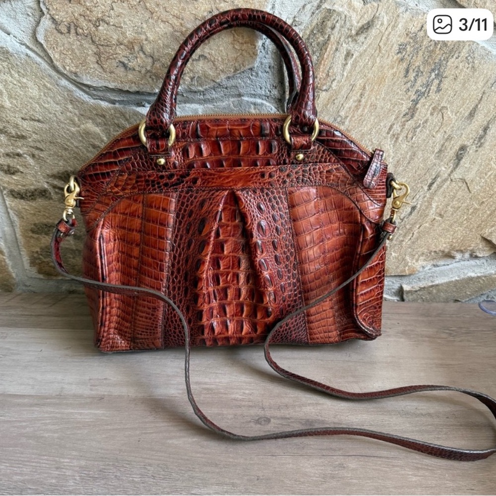 Brahmin Louise Pecan Satchel Dillard 75th Anniversary Melbourne Collection - Picture 3 of 9